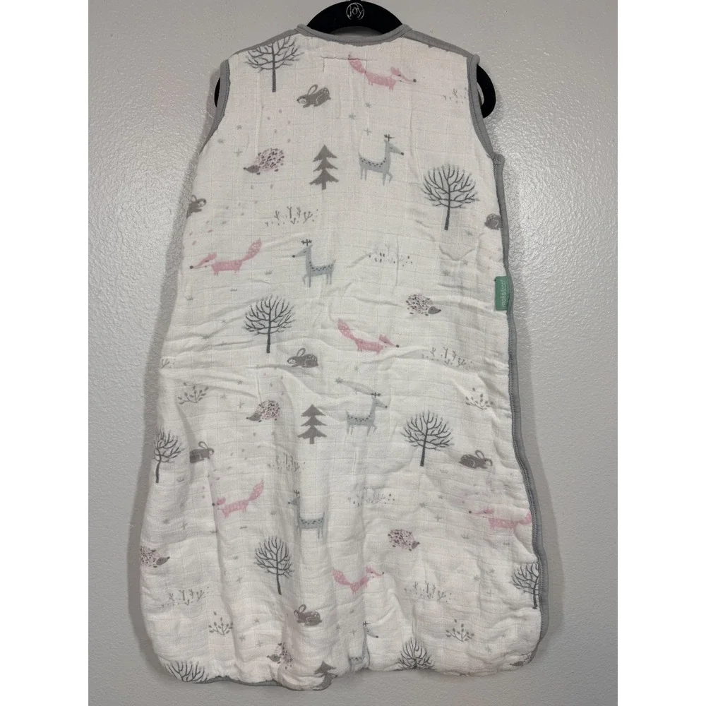 molis & co Sleep Bag Unisex Medium White Woodland Muslin Wearable Blanket Zipper